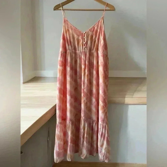 RAILS Delilah Tie-dye Long Tiered Dress Sunset Tie Dye size Large - Picture 9 of 9